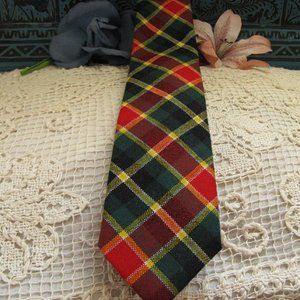 Mens Wool Tartan Plaid Necktie ~~ Vintage Wool Plaid Tie ~~ MACLACHLAN Tie